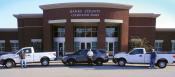 Three cars in front of Banks County Courthouse Annex