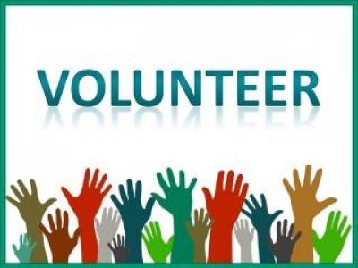 Volunteer - with raised hands