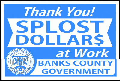 Thank you! SPLOST Dollars at Work - Banks County Government seal